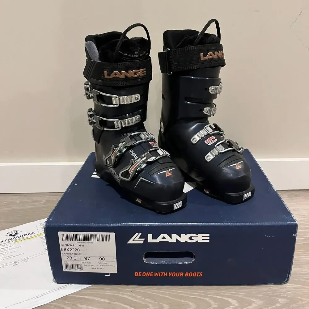 LANGE Boots Womens 23.5 RX 90 W LV GW Snow Ski Thinsulate Shadow Blue Italy